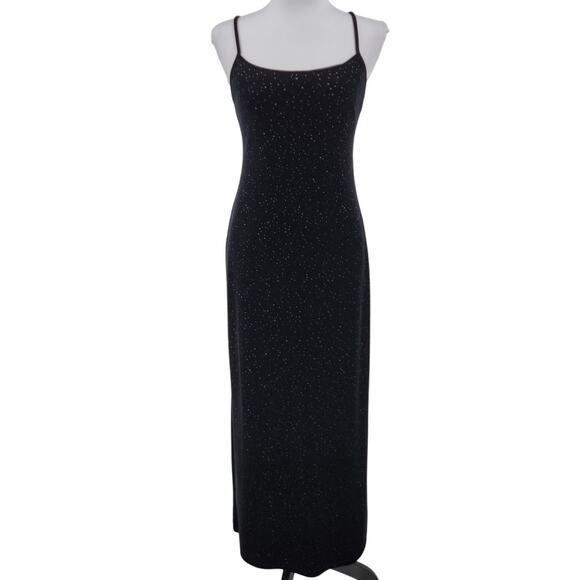 Vintage Y2K Prom Dress St. Michael Marks & Spencer Black Velvet Whimsigoth UK 10 - Picture 1 of 8